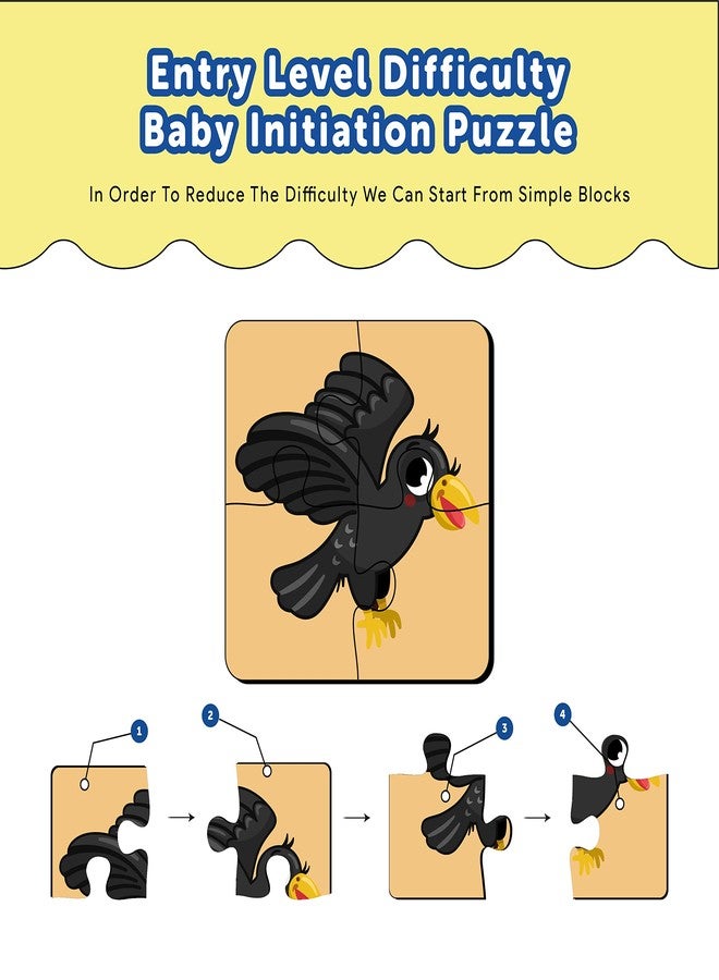 YaYplay Yay Play 4 Piece Wooden Puzzle for Kids - Set of 6 Jungle Birds Jigsaw Puzzle - Puzzles for Kids for Age 2 & Above - Safe & Durable Pre-School Toys for Kids - Educational Puzzle Game with Wooden Box - Image 4
